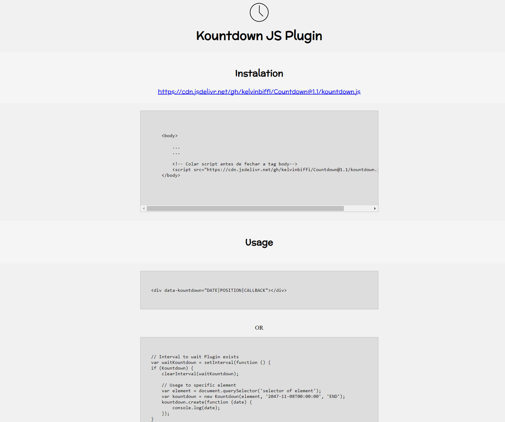 Screenshot do projeto 'Kountdown Plugin de Cronômetro'